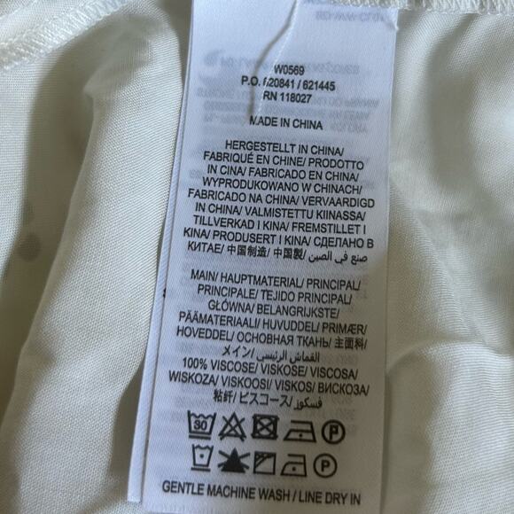 Boden Lightweight Cream & Gold Floral Dotted V Neck Blouse Shirt Top Size 10 - Picture 5 of 5